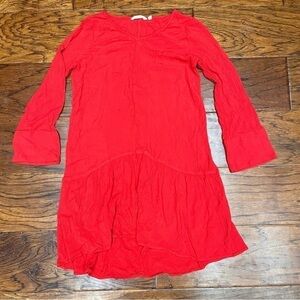 Soft Surroundings Mirabella Red Crinkle‎ Tiered dress